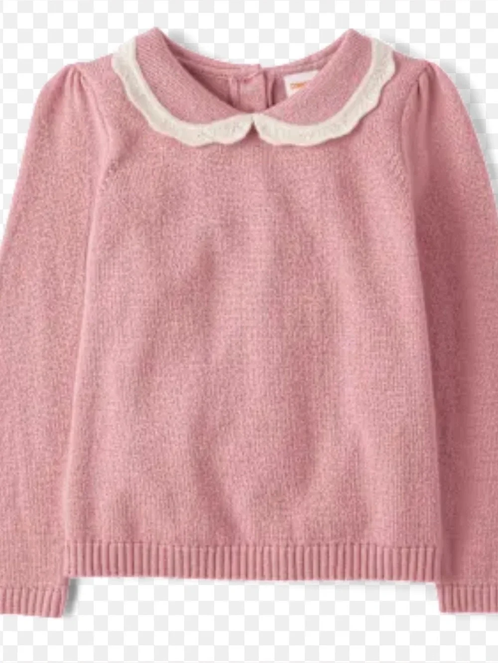 Gymboree Pink Sweater with Cream Peter Pan Collar